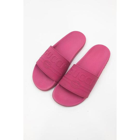 Gucci Pink Rubber Slide Sandals - Picture 4 of 6